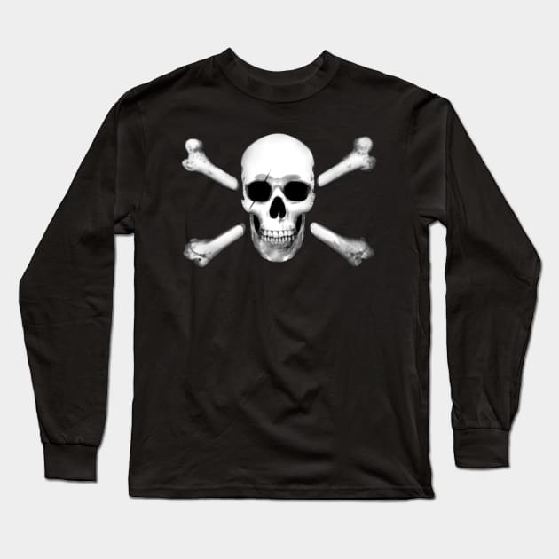 Skull and Crossbones Long Sleeve T-Shirt by nszerdy